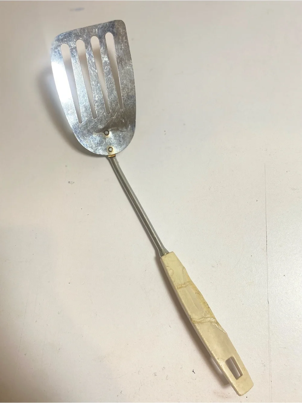 Vintage EKCO USA 13” Slotted Spatula Turner Heat Damaged